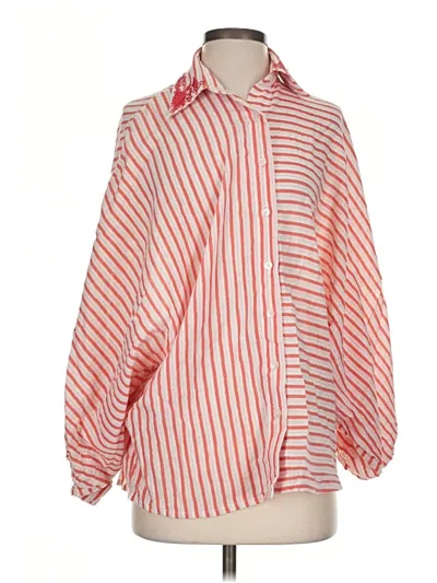 Pre-owned Just Bellina 3/4 Sleeve Blouse In Orange