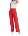 Just Black Denim Apple Of My Eye Wide Leg Jean In Red In Red