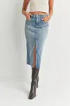Just Black Denim Back To School Denim Skirt In Medium Denim