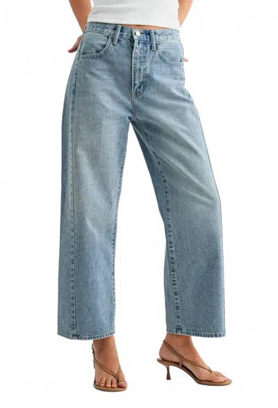 Just Black Denim Barrel Twist Jean In Medium Wash In Blue