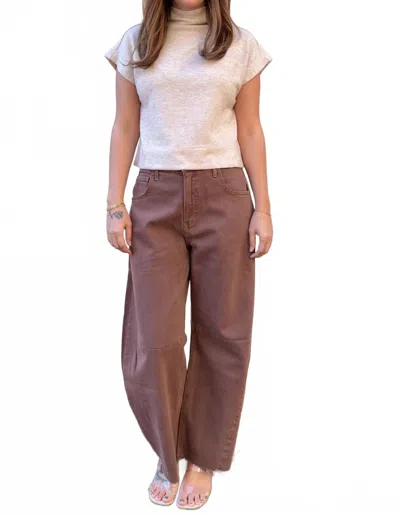 Just Black Denim Billie Barrel Leg Jeans In Vintage Espresso In Multi