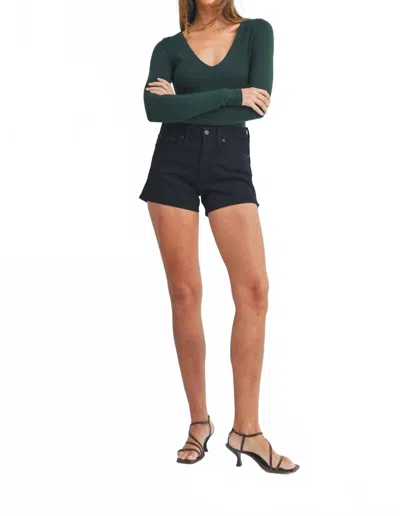 Just Black Denim Classic Clean Stretch Denim Shorts In Black