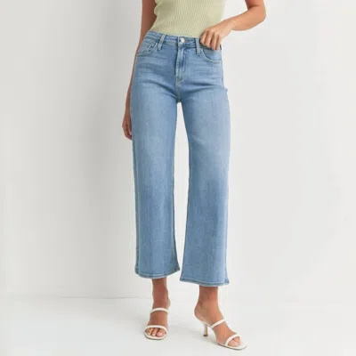 Just Black Denim Classic Slim Wide Leg Jeans In Medium Wash