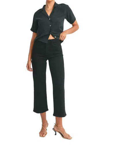 Just Black Denim Classic Wide Leg Jean In Black In Green