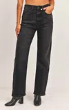 Just Black Denim Clean Straight Jeans In Washed Black In Black