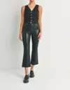 Just Black Denim Coated Kick Flare Jeans In Black In Black