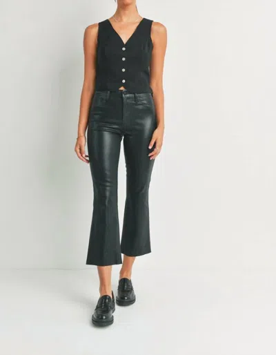 Just Black Denim Coated Kick Flare Jeans In Black