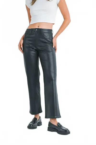 Just Black Denim Coated Straight Leg Jean In Coated Black In Blue