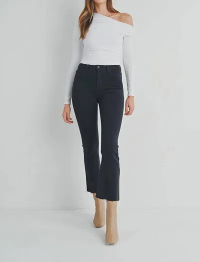 Just Black Denim Crop Flare Jean In Black In Multi