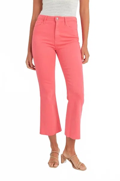 Just Black Denim Crop Flare Jeans In Hot Pink