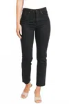 Just Black Denim Cropped Straight Leg Jeans In Black In Black