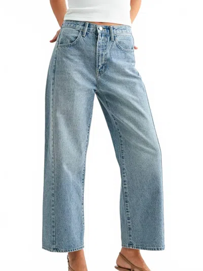 Just Black Denim Denim Barrel Twist Jean In Light Wash In Blue