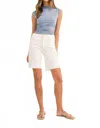 Just Black Denim Denim Bermuda Short In White In White
