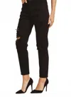 Just Black Denim Denim Distressed Mom Jean In Black In Black