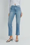 Just Black Denim Denim High Rise Crop Straight Jeans In Medium Wash In Multi