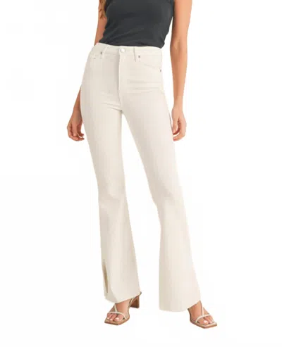 Just Black Denim Denim High Rise Outer Slit Flare Jeans In White