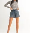 Just Black Denim Dylan High Rise Shorts In Medium Wash In Multi