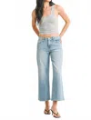Just Black Denim Eliza Mid Rise Slim Wide Leg Jeans In Light Denim In Blue