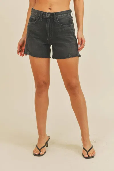 Just Black Denim Emmie Shorts In Washed Black In Gray
