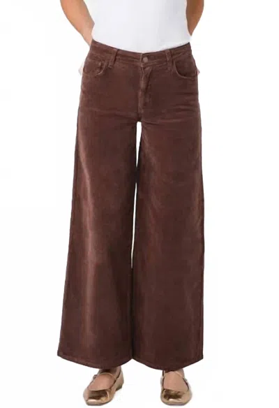 Just Black Denim Extra Corduroy Wide Leg Pants In Brown