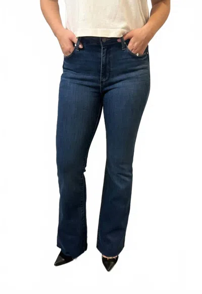 Just Black Denim Fall Flare Jeans In Dark Blue Wash