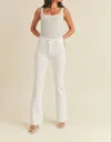 Just Black Denim Fall Scissor Cut Flare Jeans In Optic White In White