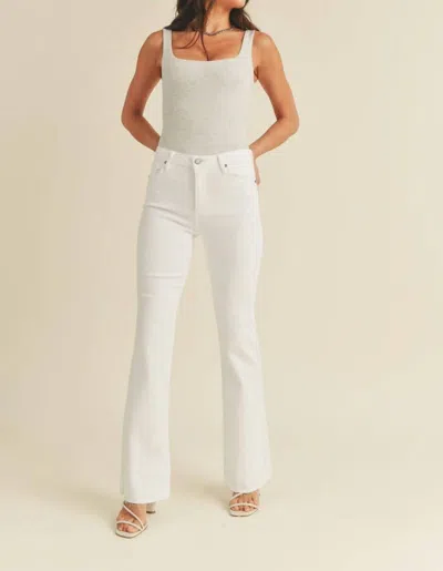 Just Black Denim Fall Scissor Cut Flare Jeans In Optic White