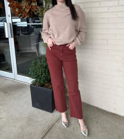 Just Black Denim Hannah Crop Straight Jeans In Burgundy