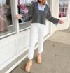 Just Black Denim Landry Corduroy Straight Leg Pants In Cream