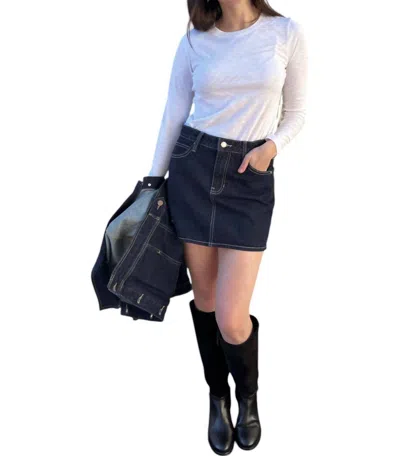 Just Black Denim Harley Denim Mini Skirt In Dark In Blue
