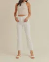 Just Black Denim High Rise Cropped Demi Flare Jean In White In White