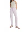 Just Black Denim High Rise Cut Off Cropped Straight Leg Jeans In Lavender In White