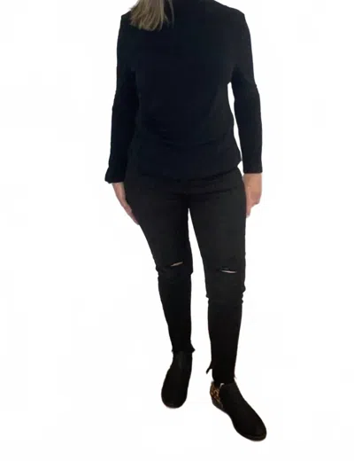 Just Black Denim High Rise Distressed Skinny Jeans In Washed Black