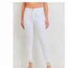 Just Black Denim High Rise Skinny Flare Jeans In White In White