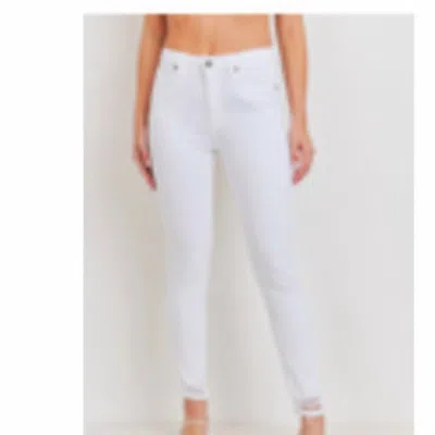 Just Black Denim High Rise Distressed Skinny Jeans In White