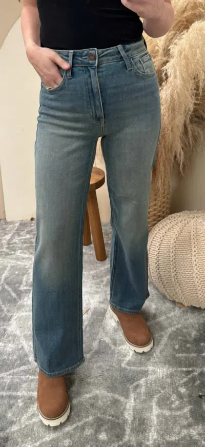 Just Black Denim High Rise Full Length Straight In Vintage Medium In Blue