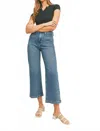 Just Black Denim High Rise Patch Pocket Wide Leg Jeans In Medium Denim In Multi