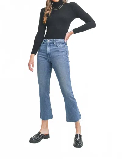 Just Black Denim High Rise Tonal Crop Flare Jean In Medium Denim In Multi