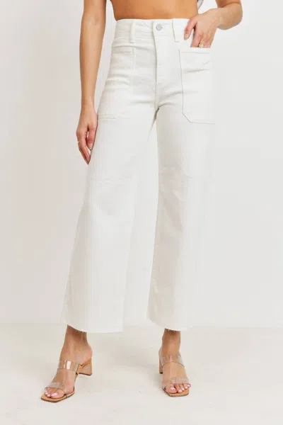 Just Black Denim High Rise Utility Jean In Off White