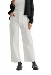 Just Black Denim High Rise Utility Pocket Jean In Off White In White