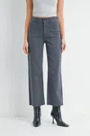 Just Black Denim High Rise Utility Wide Leg Pants In Charcoal In Gray