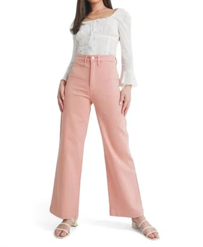 Just Black Denim High Rise Welt Pocket Wide Leg Jean In Desert Poppy In Multi