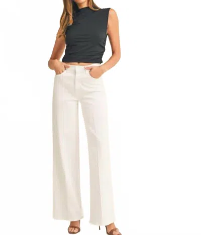 Just Black Denim High Waist Palazzo Jean In White