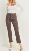Just Black Denim High Waisted Jean In French Roast