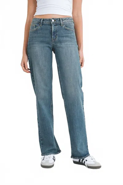 Just Black Denim Judson Straight Leg Jeans In Medium Denim In Blue