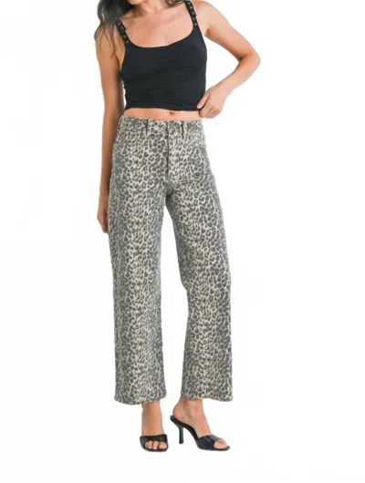 Just Black Denim Kandice Vintage Straight Jeans In Leopard In Brown
