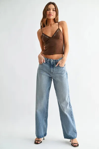 Just Black Denim Lightweight Relaxed Straight Jean In Light Wash In Blue