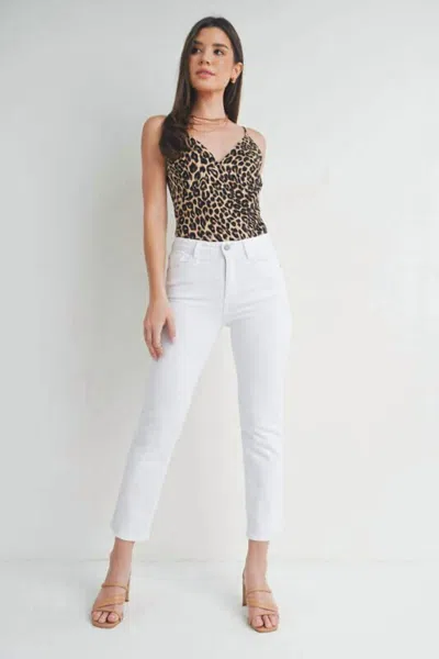 Just Black Denim Lisa Straight Leg Jeans In White