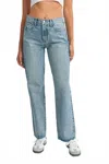 Just Black Denim Lola Relaxed Straight Leg Jeans In Light Denim In Blue