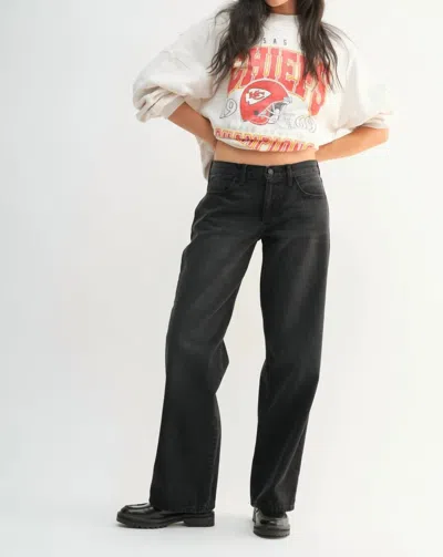 Just Black Denim Low Rise Baggy Jeans In Washed Black